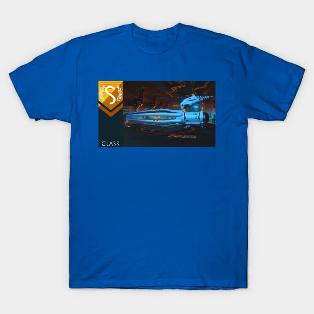 No mans sky themed blue squid side view T-Shirt by atadrawing